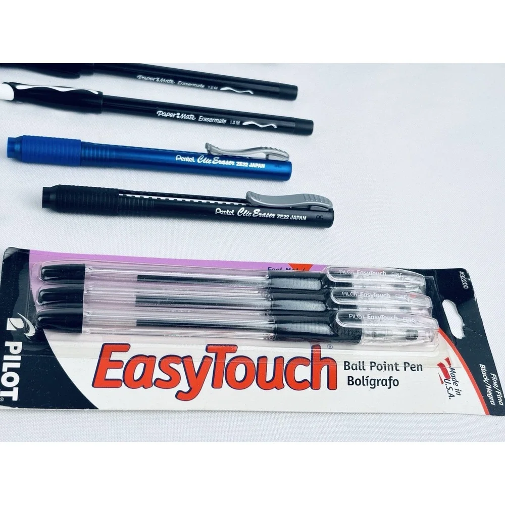 Mixed Lot Mechanical Pencil Pens Retractable Erasers Pilot Pentel Paper-Mate Vtg